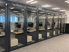 Individual booths where employees can concentrate on their work